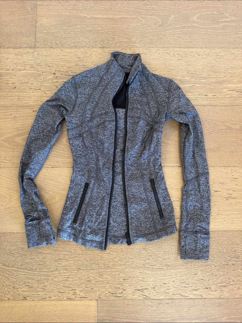 lululemon athletica Heather Gray Zip Front Athletic Jacket